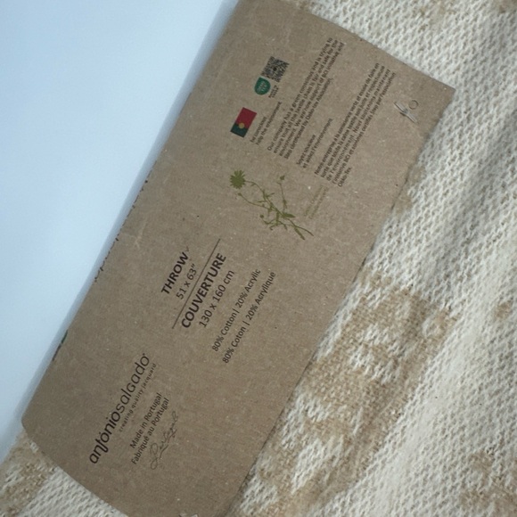 Antonio Salgado Portugal Throw Blanket Cotton Blend 51 X 63” Winter Scene Homes - Picture 4 of 5